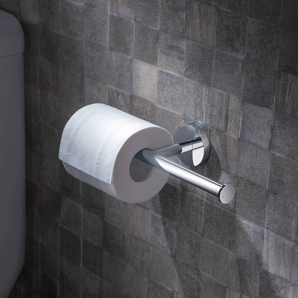 Circular Double Toilet Paper Holder - Chrome..